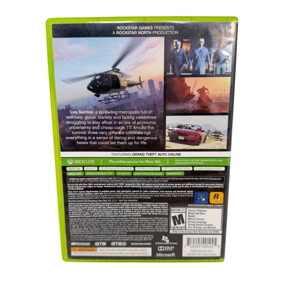 Xbox 360 - Grand Theft Auto V (5) - Tested/Works - No Map/Manual - Picture 2 of 7